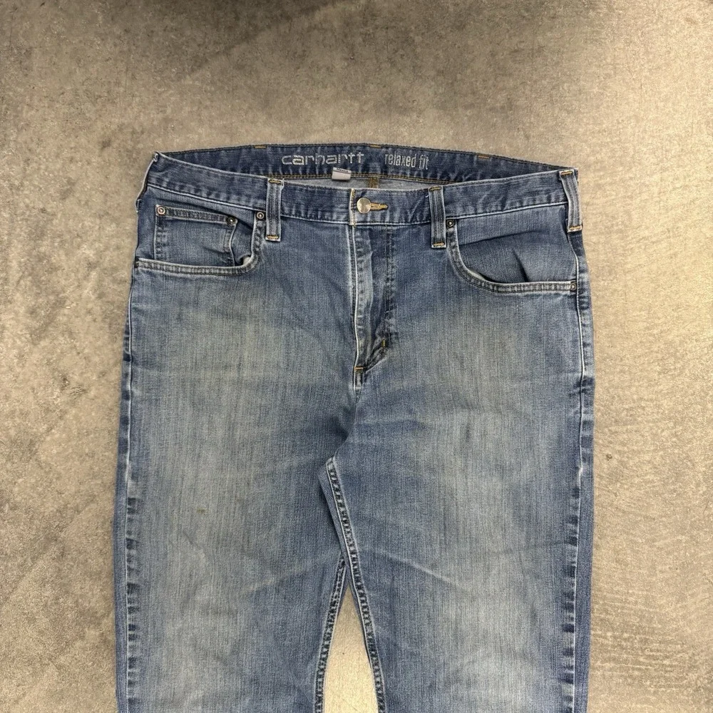 Carhartt 102804-964 Rugged Flex Jeans Mens 36x32 Relaxed Straight Coldwater Blue
